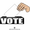 A hand putting a vote in a ballot box