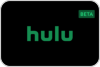 A black screen with "hulu" in the center in green with "Beta" in the upper right corner