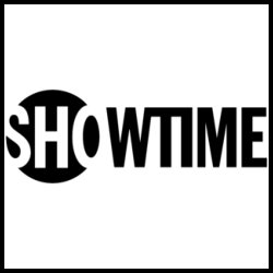 The Showtime logo: The word Showtime in black on a white background