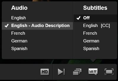 Accessing Audio Description On Netflix